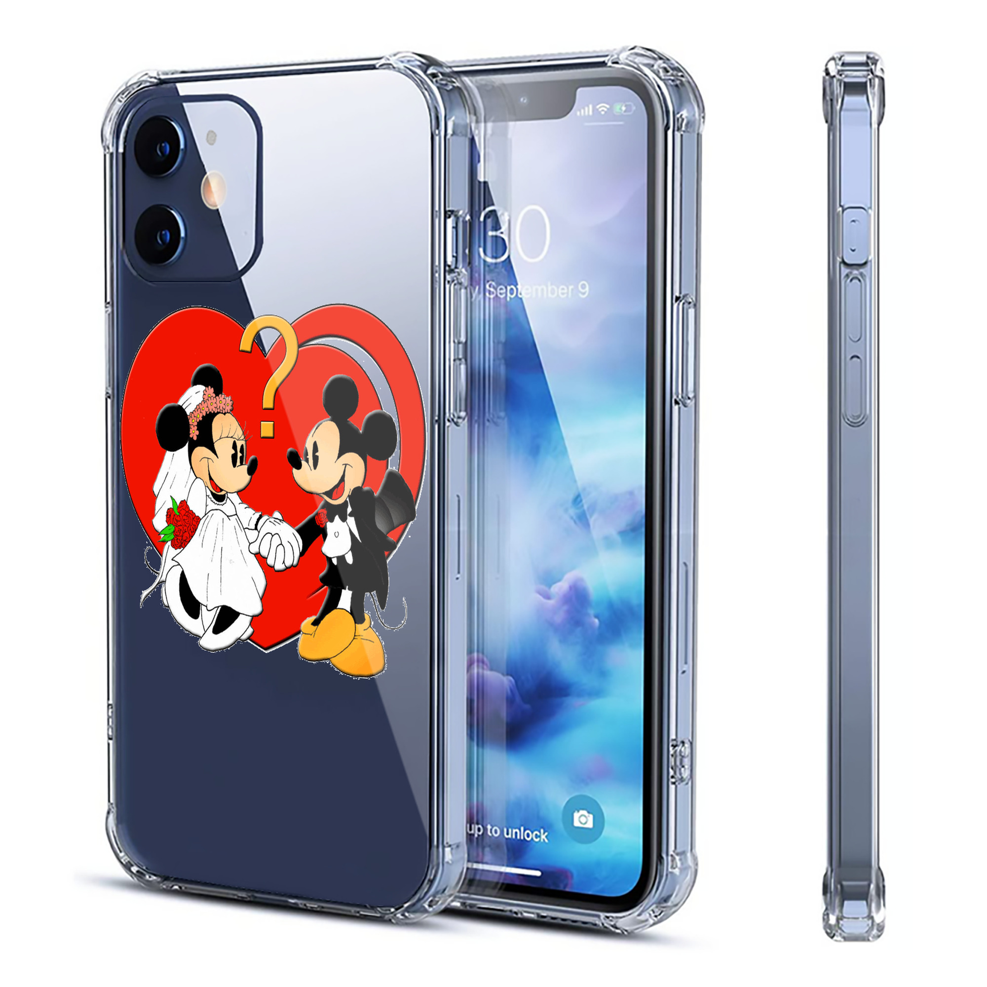 （画像用） ミッキーマウス Mickey Mouse 【iPhone 12シリーズ対応】透明スマホケース（クリアソフトケース）